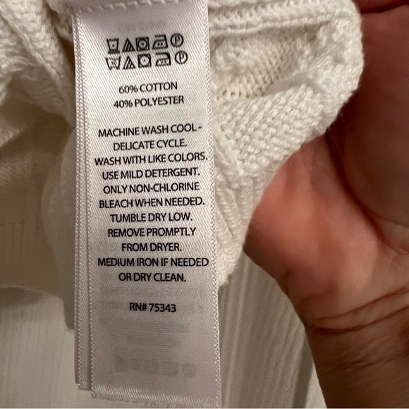 Joie Cable Knit Sweater Ivory White Tank Top Women’s Size Medium - Picture 5 of 5